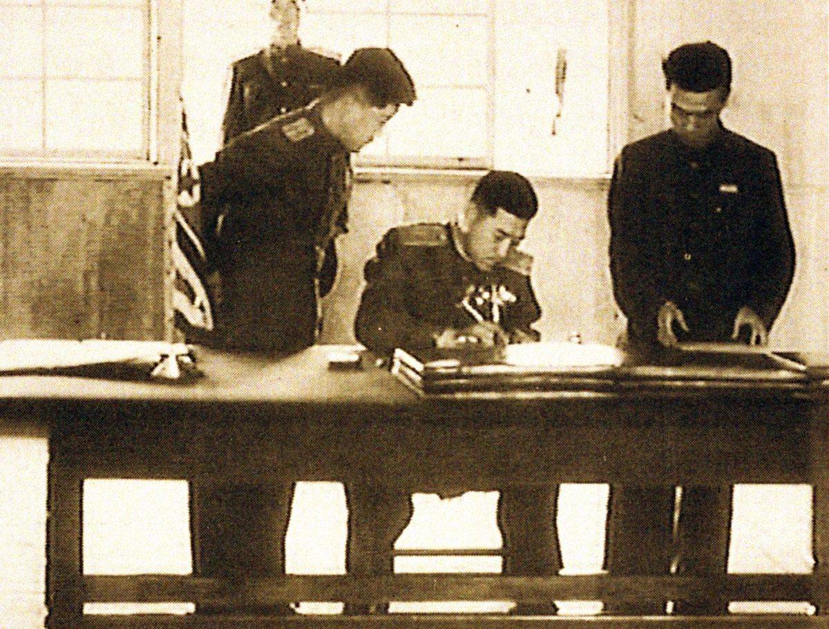 North Korean delegate signing the Korean Peninsula Armistice Agreement